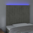 vidaXL világosszürke bársony LED-es fejtámla 80x5x118/128 cm