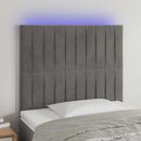 vidaXL világosszürke bársony LED-es fejtámla 90x5x118/128 cm
