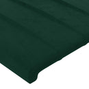 vidaXL sötétzöld bársony LED-es fejtámla 90x5x118/128 cm