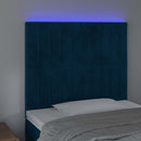 vidaXL sötétkék bársony LED-es fejtámla 90x5x118/128 cm