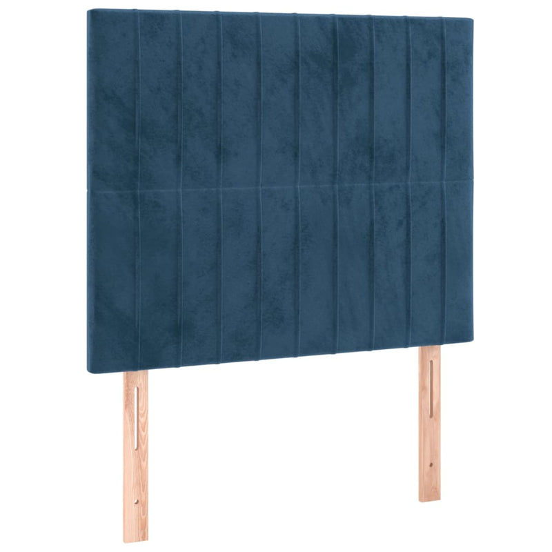 vidaXL sötétkék bársony LED-es fejtámla 90x5x118/128 cm