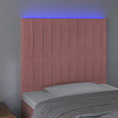 vidaXL rózsaszín bársony LED-es fejtámla 90x5x118/128 cm
