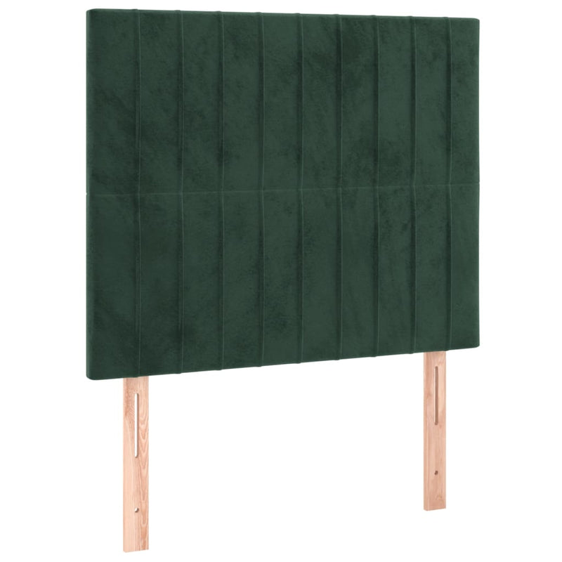 vidaXL sötétzöld bársony LED-es fejtámla 100x5x118/128 cm