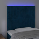 vidaXL sötétkék bársony LED-es fejtámla 100x5x118/128 cm