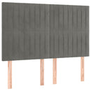 vidaXL világosszürke bársony LED-es fejtámla 144x5x118/128 cm