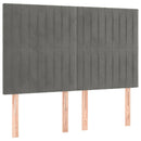 vidaXL világosszürke bársony LED-es fejtámla 144x5x118/128 cm
