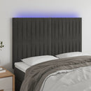 vidaXL sötétszürke bársony LED-es fejtámla 144x5x118/128 cm