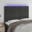 vidaXL sötétszürke bársony LED-es fejtámla 144x5x118/128 cm