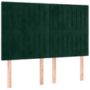 vidaXL sötétzöld bársony LED-es fejtámla 144x5x118/128 cm