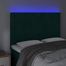 vidaXL sötétzöld bársony LED-es fejtámla 144x5x118/128 cm