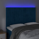 vidaXL sötétkék bársony LED-es fejtámla 144x5x118/128 cm