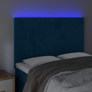 vidaXL sötétkék bársony LED-es fejtámla 144x5x118/128 cm
