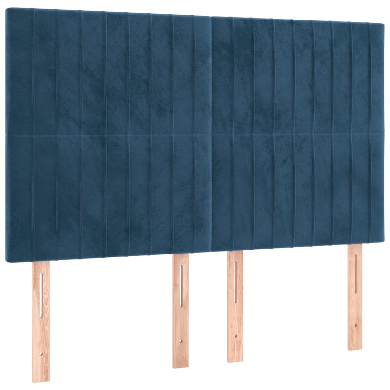 vidaXL sötétkék bársony LED-es fejtámla 144x5x118/128 cm
