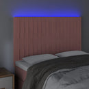vidaXL rózsaszín bársony LED-es fejtámla 144x5x118/128 cm