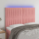 vidaXL rózsaszín bársony LED-es fejtámla 144x5x118/128 cm
