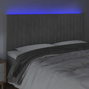 vidaXL világosszürke bársony LED-es fejtámla 160x5x118/128 cm