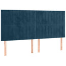 vidaXL sötétkék bársony LED-es fejtámla 160x5x118/128 cm