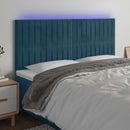 vidaXL sötétkék bársony LED-es fejtámla 160x5x118/128 cm