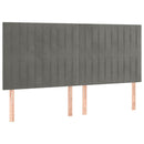 vidaXL világosszürke bársony LED-es fejtámla 180x5x118/128 cm