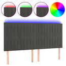 vidaXL sötétszürke bársony LED-es fejtámla 180x5x118/128 cm