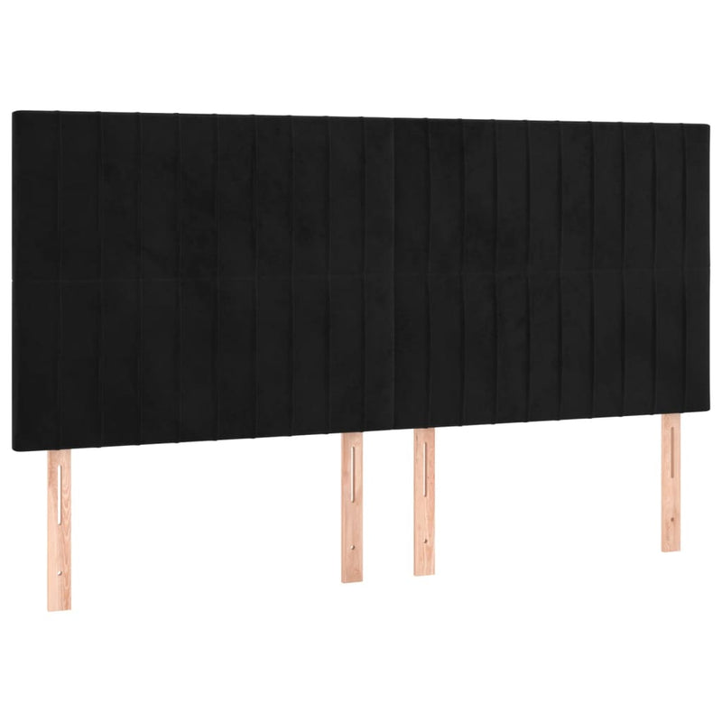 vidaXL fekete bársony LED-es fejtámla 180x5x118/128 cm