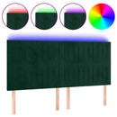 vidaXL sötétzöld bársony LED-es fejtámla 180x5x118/128 cm
