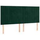 vidaXL sötétzöld bársony LED-es fejtámla 180x5x118/128 cm