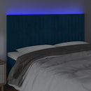 vidaXL sötétkék bársony LED-es fejtámla 180x5x118/128 cm