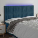 vidaXL sötétkék bársony LED-es fejtámla 180x5x118/128 cm