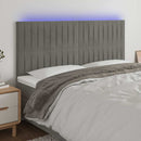 vidaXL világosszürke bársony LED-es fejtámla 200x5x118/128 cm