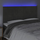vidaXL sötétszürke bársony LED-es fejtámla 200x5x118/128 cm