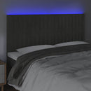 vidaXL sötétszürke bársony LED-es fejtámla 200x5x118/128 cm