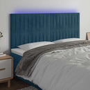 vidaXL sötétkék bársony LED-es fejtámla 200x5x118/128 cm