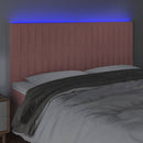 vidaXL rózsaszín bársony LED-es fejtámla 200x5x118/128 cm
