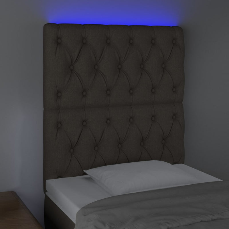 vidaXL tópszínű szövet LED-es fejtámla 80x7x118/128 cm