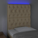 vidaXL krémszínű szövet LED-es fejtámla 80x7x118/128 cm