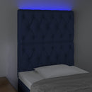 vidaXL kék szövet LED-es fejtámla 80x7x118/128 cm