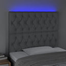 vidaXL világosszürke szövet LED-es fejtámla 90x7x118/128 cm