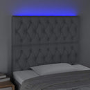 vidaXL világosszürke szövet LED-es fejtámla 90x7x118/128 cm