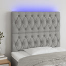 vidaXL világosszürke szövet LED-es fejtámla 90x7x118/128 cm