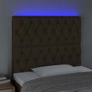 vidaXL sötétbarna szövet LED-es fejtámla 90x7x118/128 cm