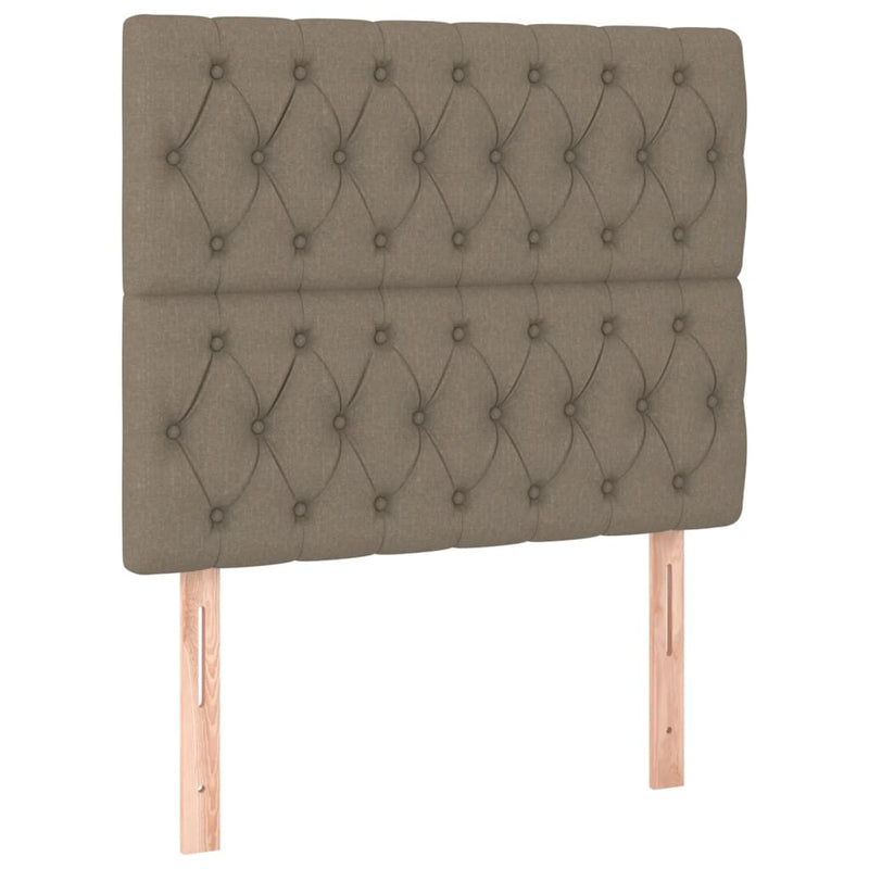 vidaXL tópszínű szövet LED-es fejtámla 90x7x118/128 cm