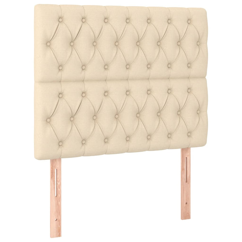 vidaXL krémszínű szövet LED-es fejtámla 90x7x118/128 cm