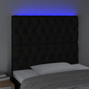 vidaXL fekete szövet LED-es fejtámla 100x7x118/128 cm