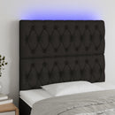 vidaXL fekete szövet LED-es fejtámla 100x7x118/128 cm