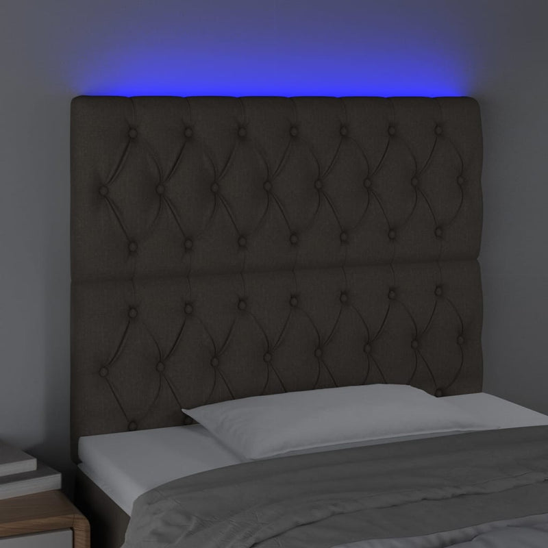 vidaXL tópszínű szövet LED-es fejtámla 100x7x118/128 cm