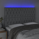 vidaXL világosszürke szövet LED-es fejtámla 144x7x118/128 cm