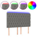 vidaXL sötétszürke szövet LED-es fejtámla 144x7x118/128 cm