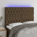 vidaXL sötétbarna szövet LED-es fejtámla 144x7x118/128 cm