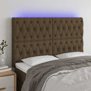 vidaXL sötétbarna szövet LED-es fejtámla 144x7x118/128 cm